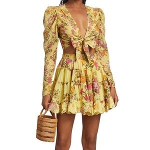 HEMANT & NANDITA Floral Yellow Skirt